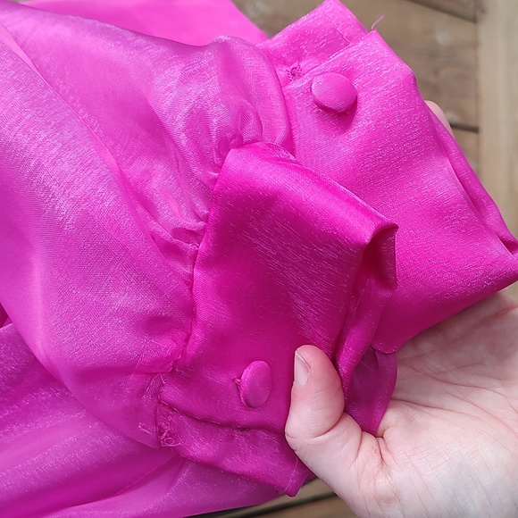 Michael Marcella Vintage 80s Fuschia Wrap Shirt - Picture 6 of 11